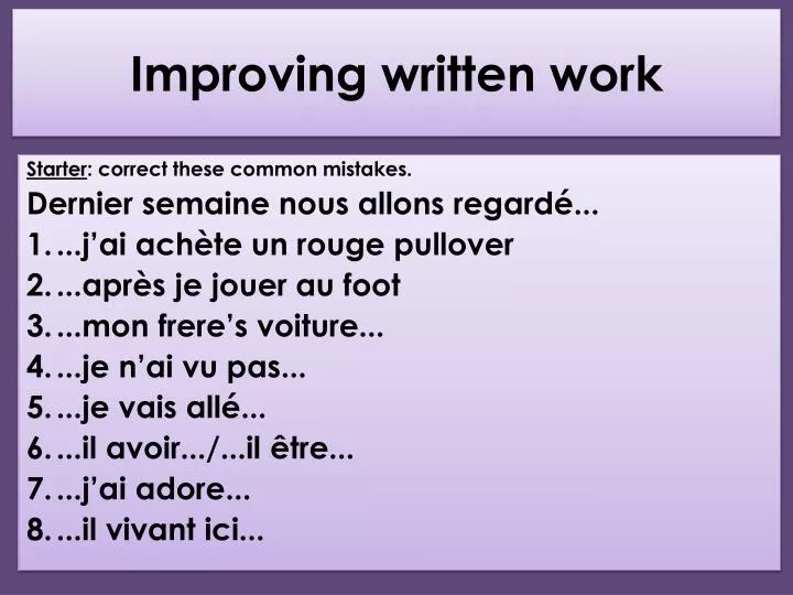 improving written work