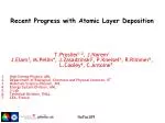 Recent Progress with Atomic Layer Deposition - slide 1