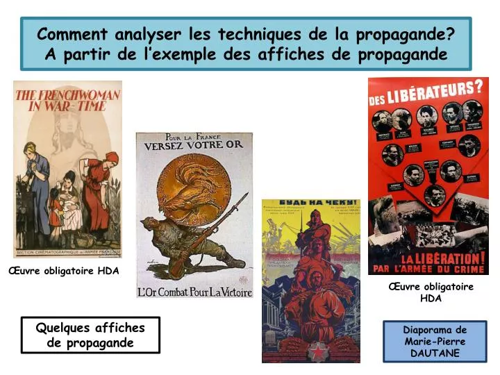 comment analyser les techniques de la propagande a partir de l exemple des affiches de propagande