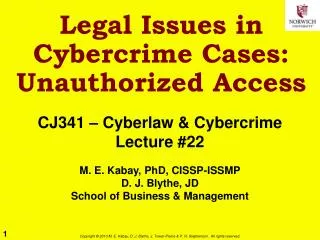 Legal Issues in Cybercrime Cases: Unauthorized Access