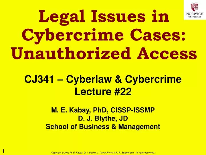 legal issues in cybercrime cases unauthorized access