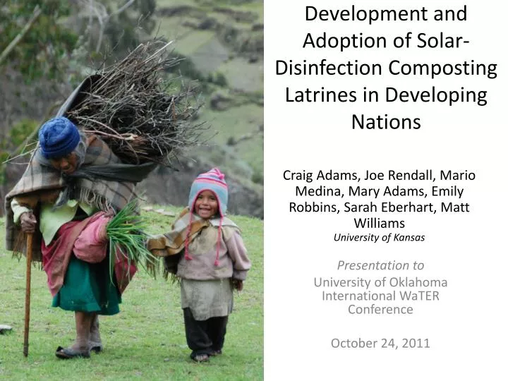 development and adoption of solar disinfection composting latrines in developing nations