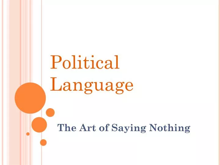 the art of saying nothing