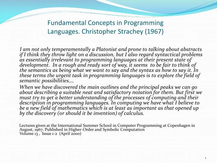fundamental concepts in programming languages christopher strachey 1967