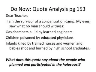 Do Now: Quote Analysis pg 153