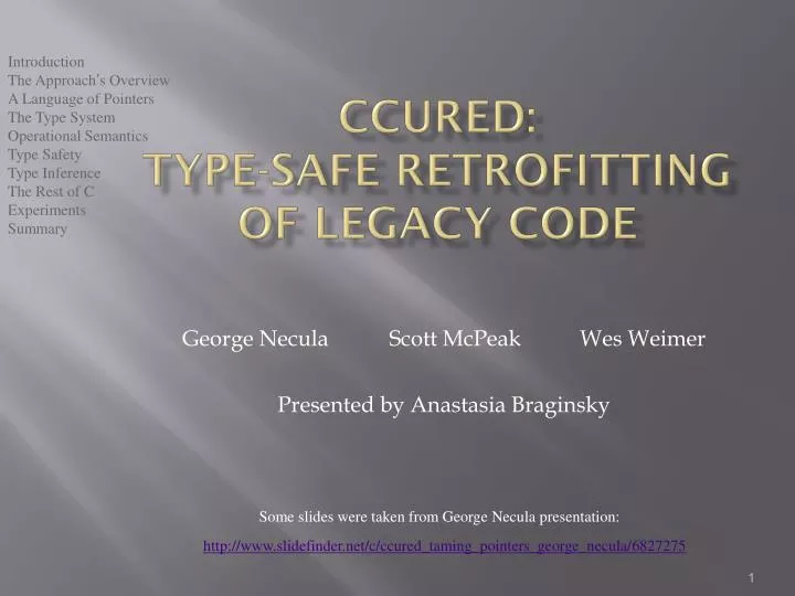 ccured type safe retrofitting of legacy code