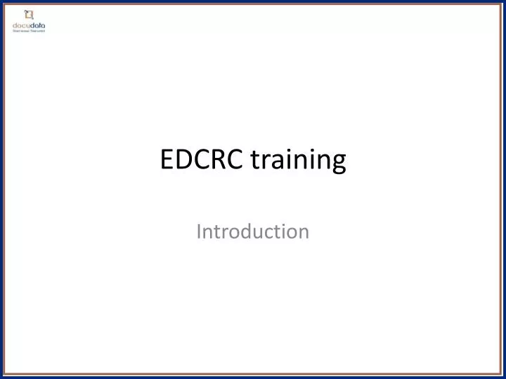 edcrc training