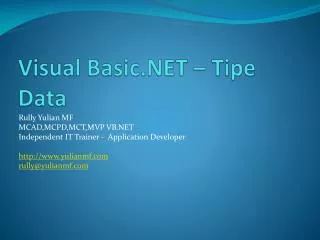 Visual Basic.NET – Tipe Data