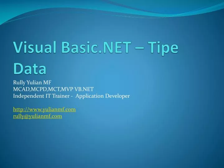 visual basic net tipe data