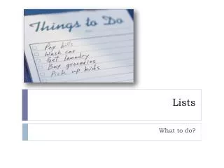 Lists