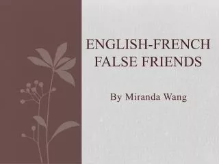 English-French False Friends