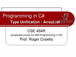 Programming in C# Type Unification - ArrayList