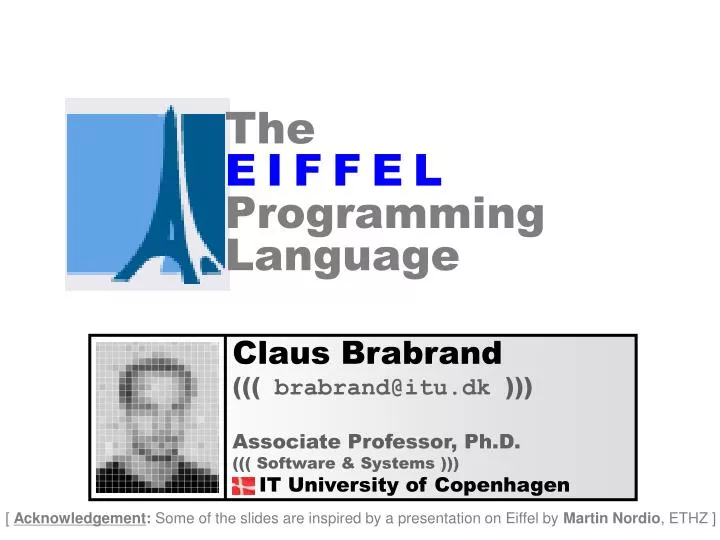 the e i f f e l programming language