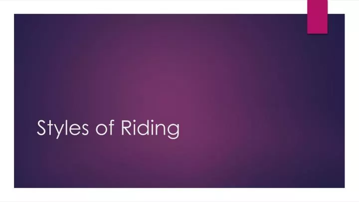 styles of riding