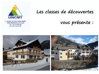 les classes de d couvertes vous pr sente