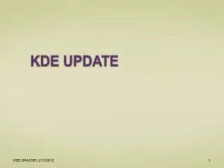 KDE UPDATE