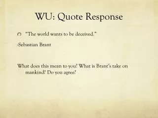 WU: Quote Response