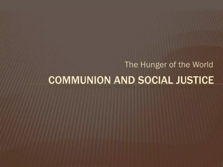 communion and social justice