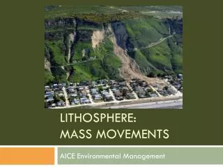 Lithosphere: Mass Movements