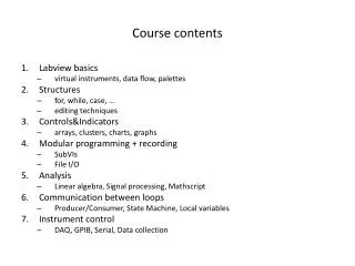 Course contents