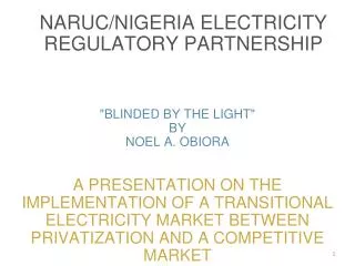 naruc/nigeria electricity regulatory partnership