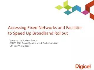 Accessing Fixed Networks and Facilities to Speed Up Broadband Rollout