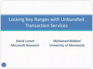 Locking Key Ranges with Unbundled Transaction Services