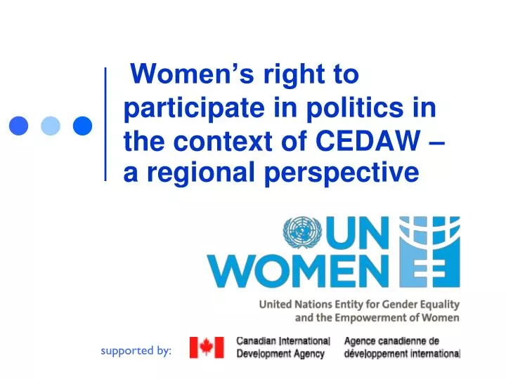 women s right to participate in politics in the context of cedaw a regional perspective