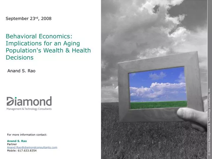 behavioral economics implications for an aging population s wealth health decisions