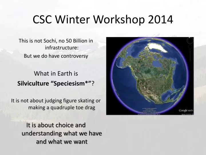 csc winter workshop 2014
