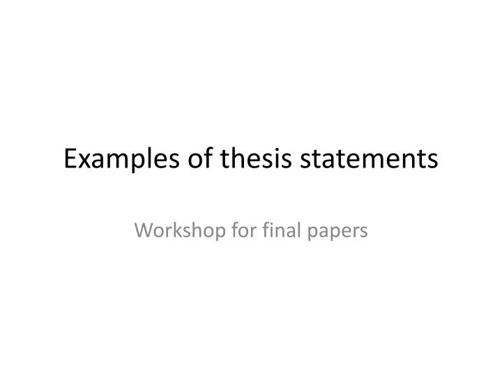 examples of thesis statements