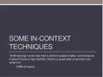 Some In-context techniques - slide 1