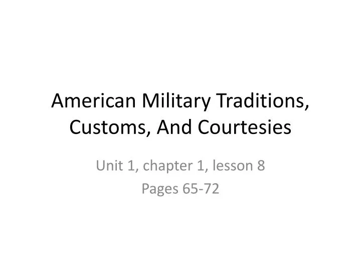 american military traditions customs and courtesies