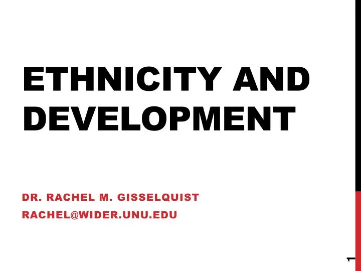ethnicity and development
