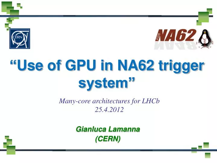 use of gpu in na62 trigger system