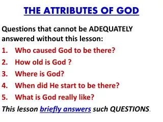 THE ATTRIBUTES OF GOD