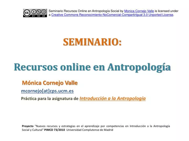 seminario recursos online en antropolog a