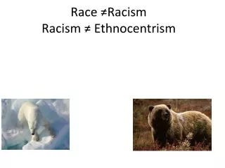 Race ?Racism Racism ? Ethnocentrism