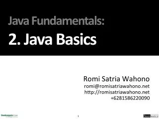 java fundamentals 2 java basics