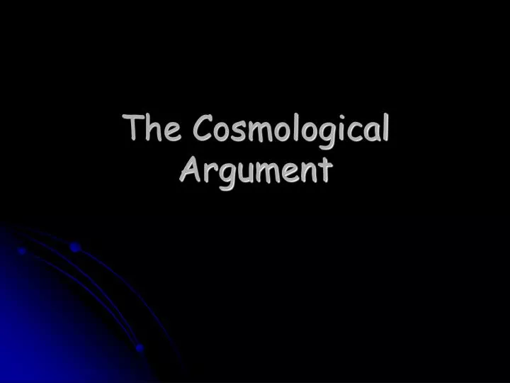 the cosmological argument