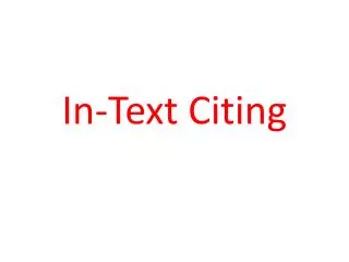In-Text Citing