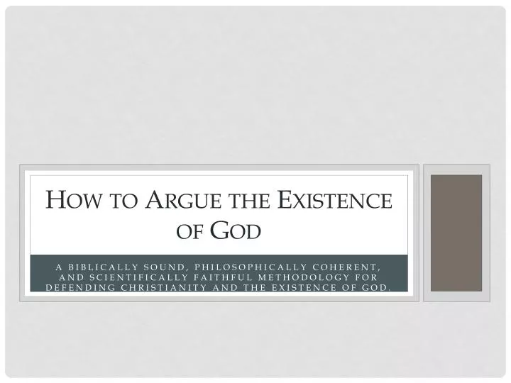 how to argue the existence of god