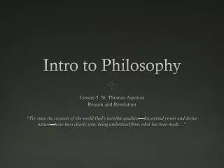 intro to philosophy