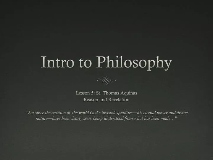 intro to philosophy
