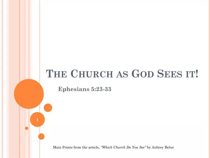 the church as god sees it