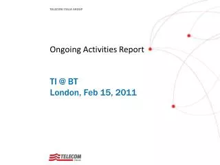 Ongoing Activities Report