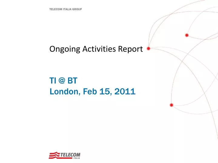 ongoing activities report