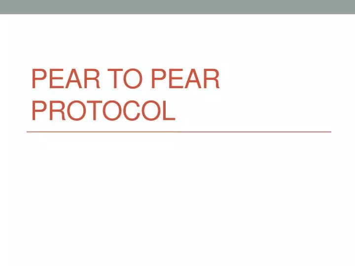 pear to pear protocol