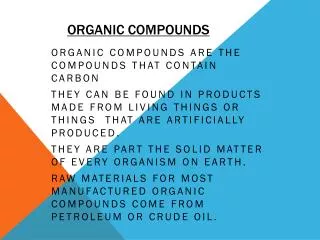 Organic Compounds