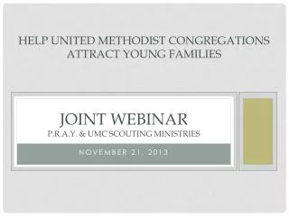 Joint webinar P.R.A.Y. &amp; UMC scouting ministries